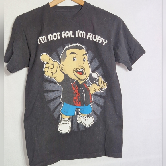 I'm Not Fat I'm Fluffy Black Sz S Tour T-Shirt with Cartoon Gabriel Iglesias - Picture 2 of 5
